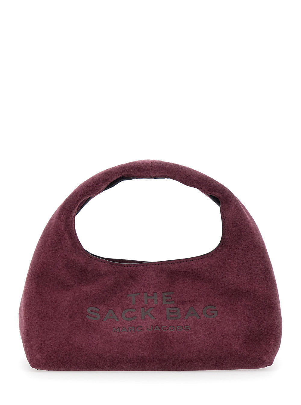 The Mini Sack Violet Handbag With Logo Lettering On Front Suede Woman Cow Hand Bags