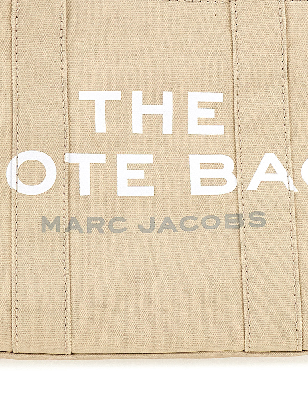 The Medium Tote Beige Bag With Logo Print Cotton Woman Hand