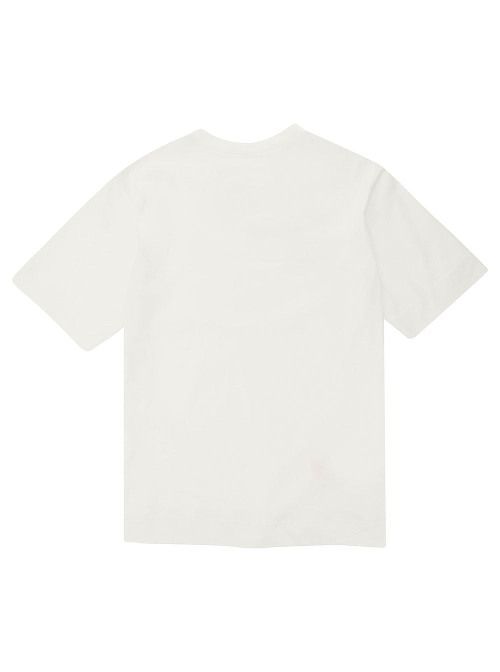 White Crewneck T-Shirt With Logo Lettering Print Cotton Boy Tshirts And Polo Shirts