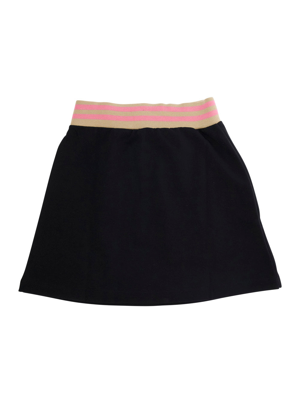 Black Skirt With Front Logo Lettering Cotton Girl