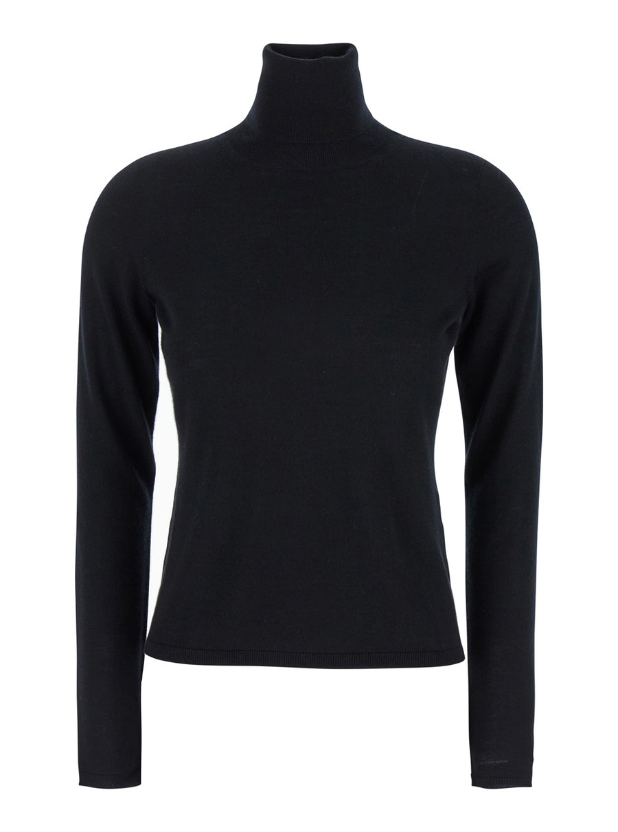 Adda Black High Neck Cashmere Sweater Tops