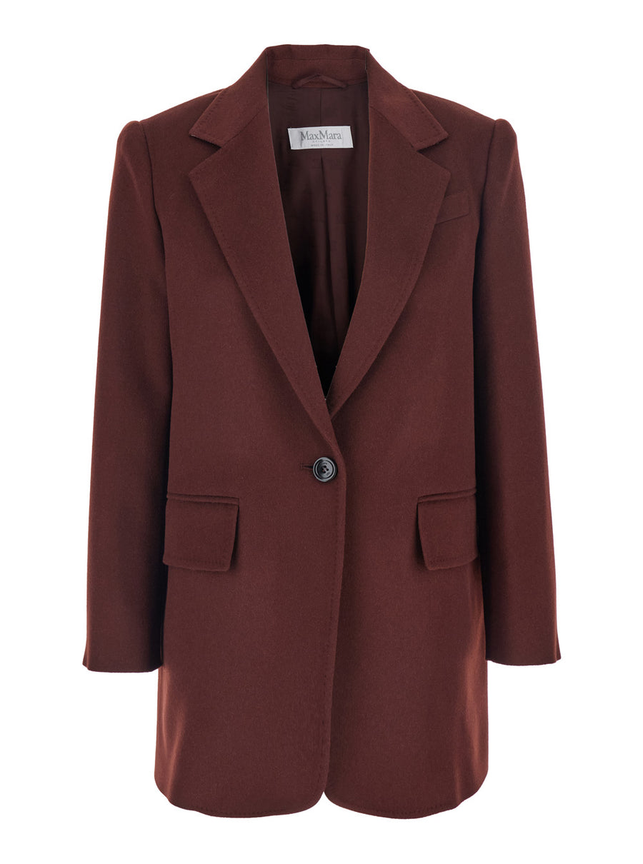 Bordeaux Single-Breasted Wool Jacket Blazers