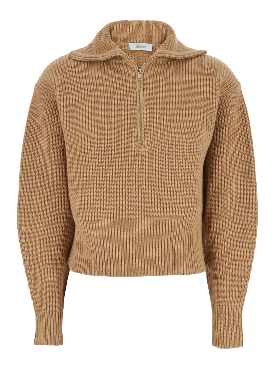 Beige Wool And Cashmere Blend Turtleneck Sweater Tops