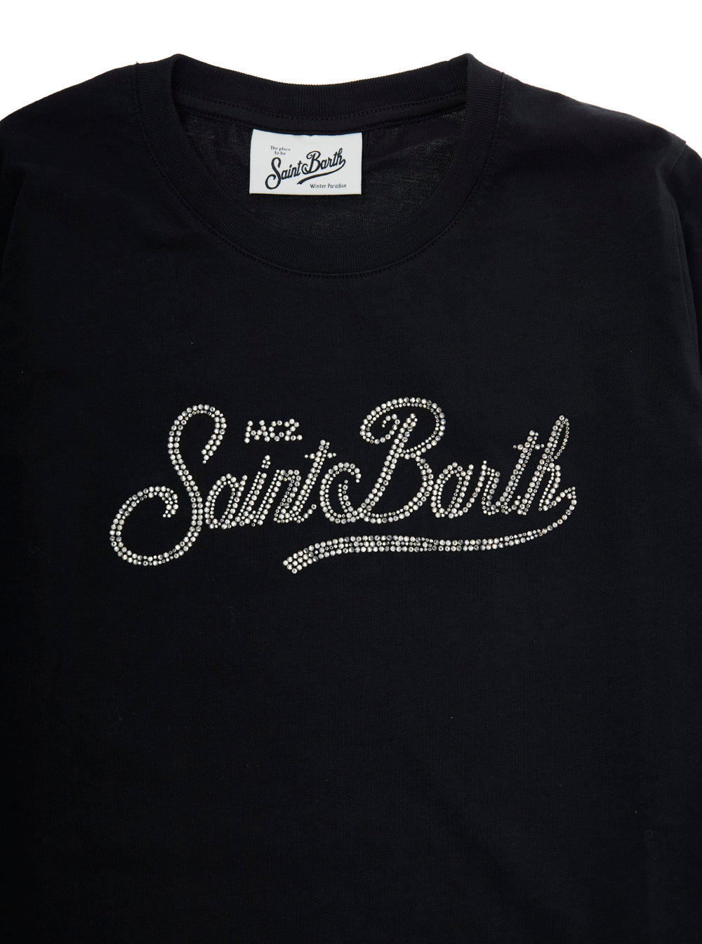 Penny Black Long-Sleeve T-Shirt With Rhinestoned Logo Lettering On The Front Cotton Boy Jersey
