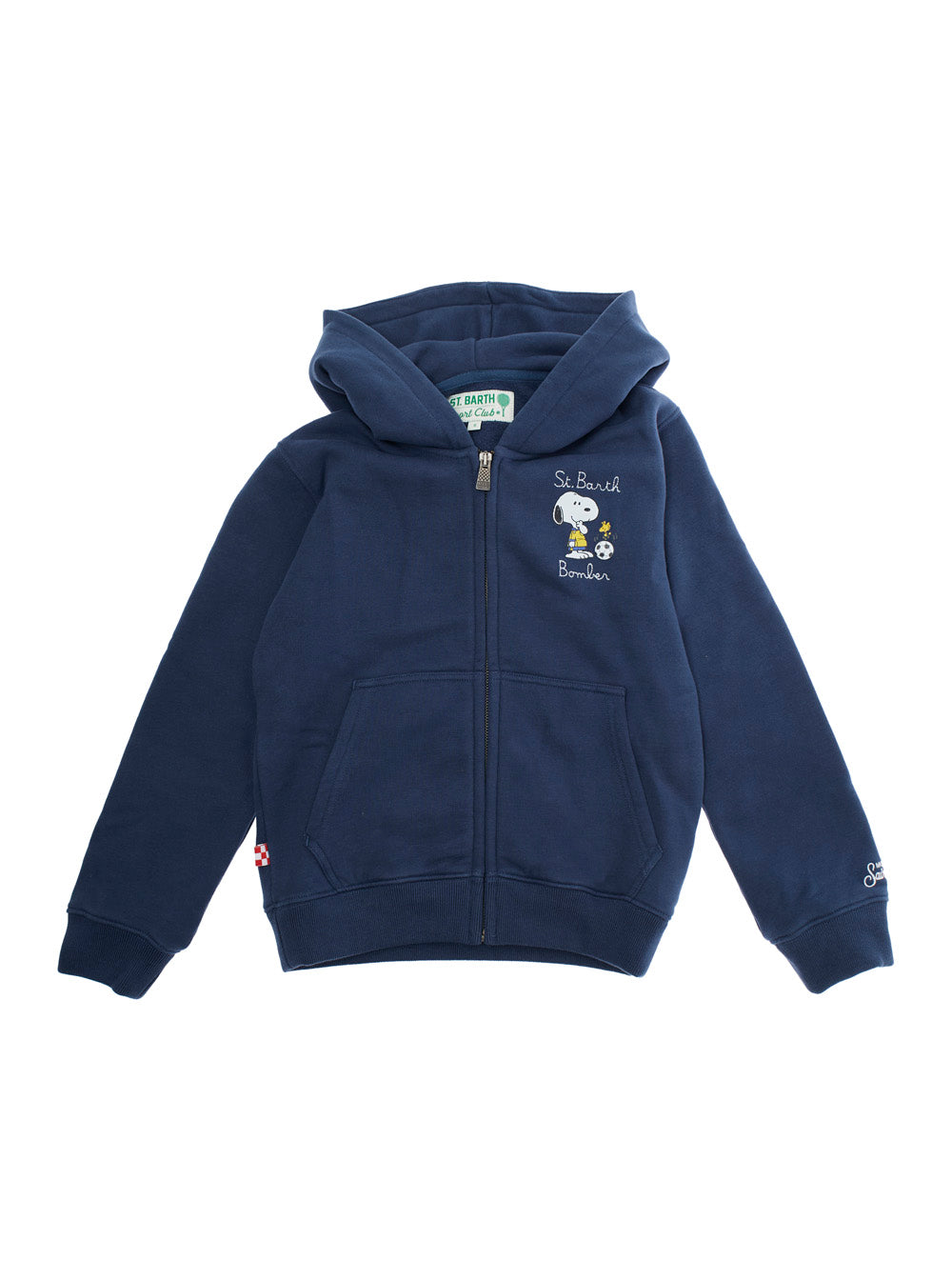Toronto Blue Sweatshirt With Fixed Hood And Logo Embroidery On The Sleeve Cotton Boy Blu Sweatshirts