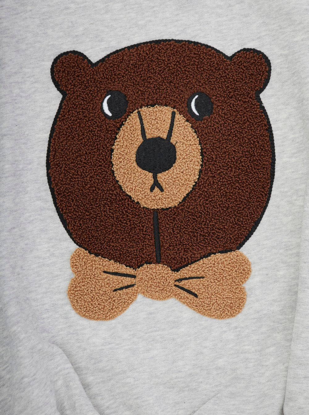 Grey Sweatshirt with Bear Patch on the Front in Cotton Baby Jersey
