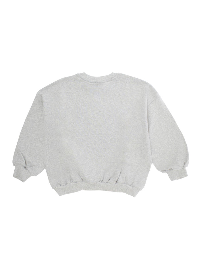 Grey Sweatshirt with Bear Patch on the Front in Cotton Boy Sweatshirts