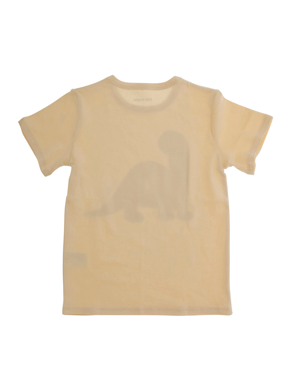 Beige Crewneck T-Shirt wth Print on the Front in Cotton Baby Tshirts And Polo Shirts
