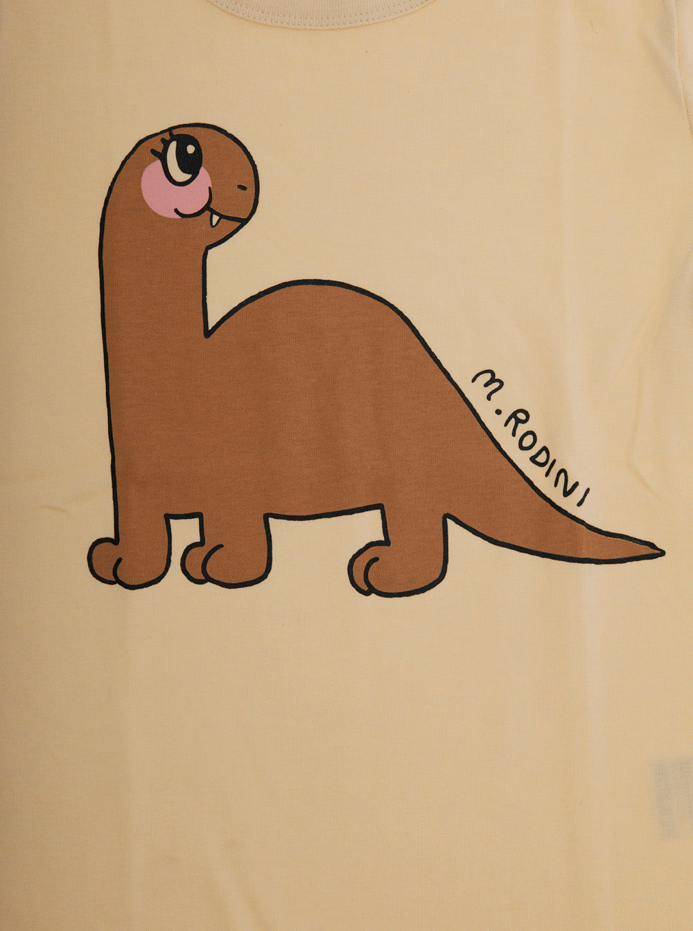 Beige Crewneck T-Shirt wth Print on the Front in Cotton Baby Tshirts And Polo Shirts