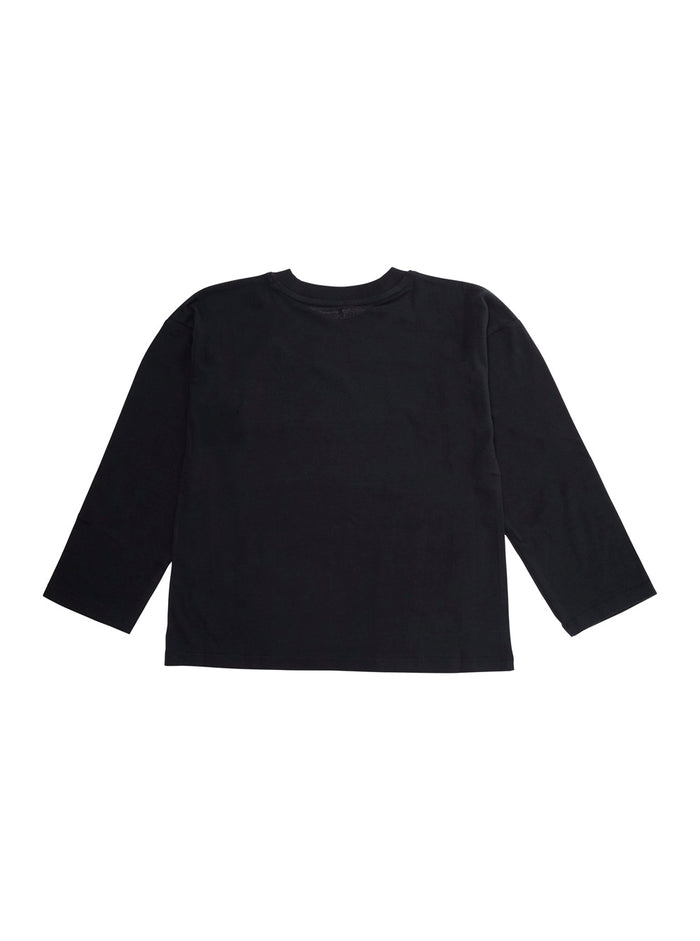 Black Crewneck T-Shirt with Logo Print on the Front in Cotton Boy Tshirts And Polo Shirts