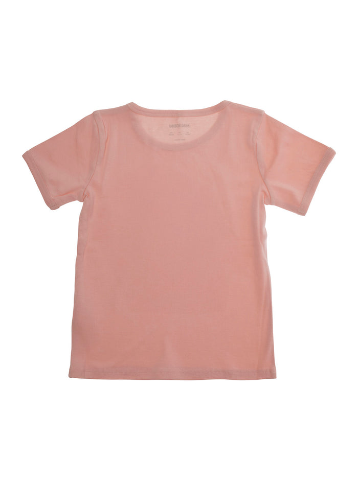 Pink Crewneck T-Shirt with Maxi Print on the Front in Cotton Baby Tshirts And Polo Shirts