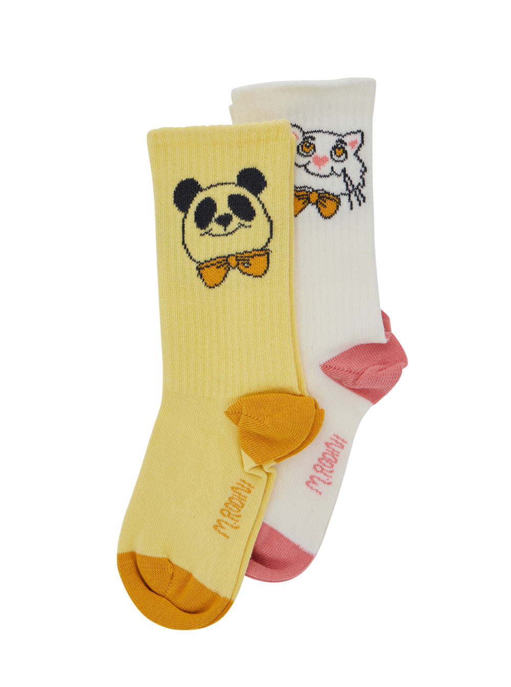 Multicolor Set of Socks with Cat and Panda Embroidery in Cotton Girl Underwear