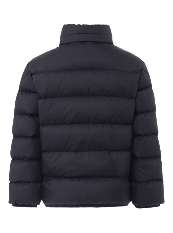 Bajan Black Down Jacket With High-Neck And Front Logo Tech Fabric Boy Polyester