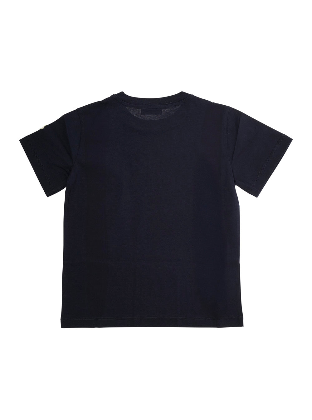 Black Crewneck T-Shirt with Logo Print in Stretch Cotton Boy Blu Tshirts And Polo Shirts