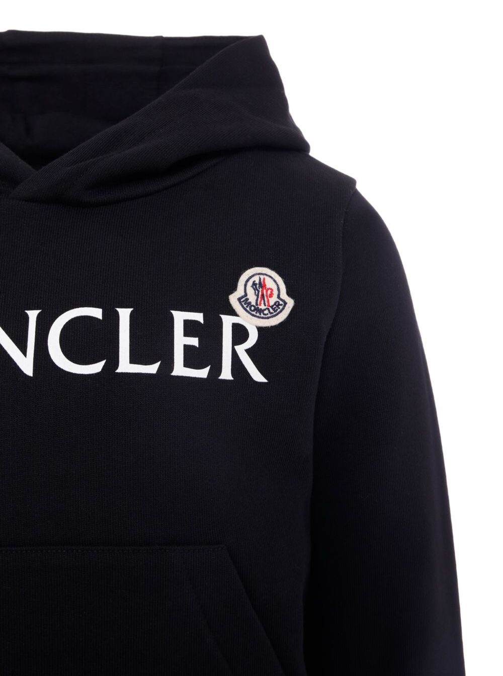 Black Hoodie with Logo Lettering Print in Cotton Boy Sweatshirts