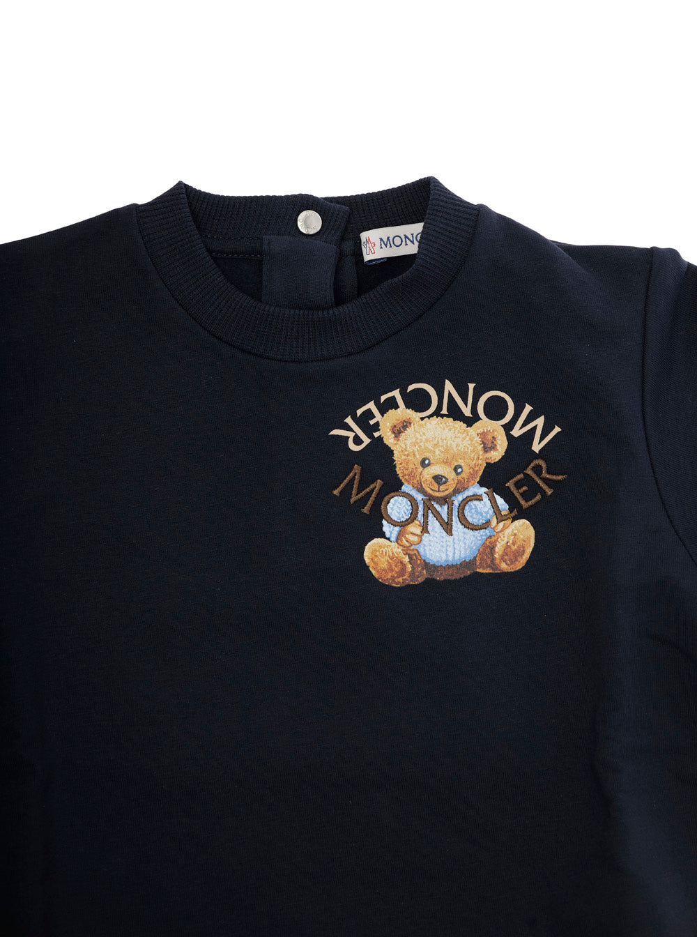Blue Crewneck Tracksuit with Rear Button Closure and Logo Patch on the Sleeve in Cotton Baby Blu Suits