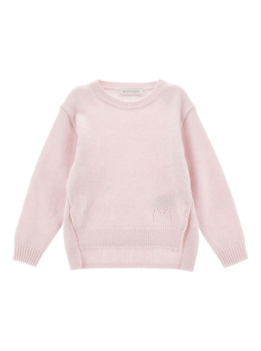 Pink Crew Neck Wool Blend Sweater Polyamide Tops