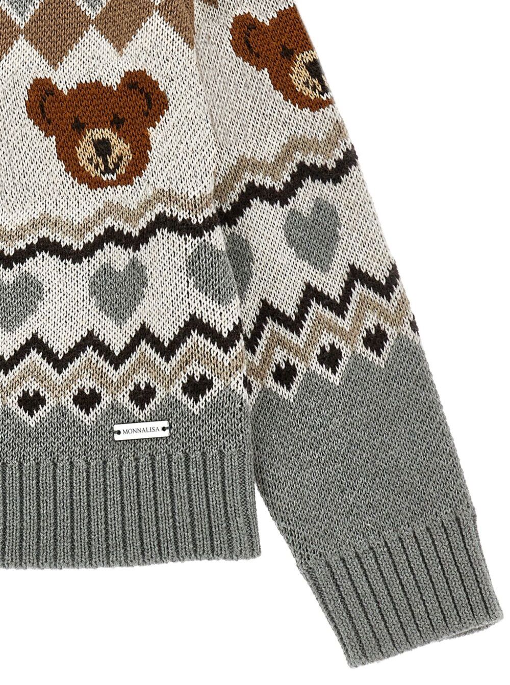 CARDIGAN JAQUARD - XS convertito in tg 13A Grey Jersey