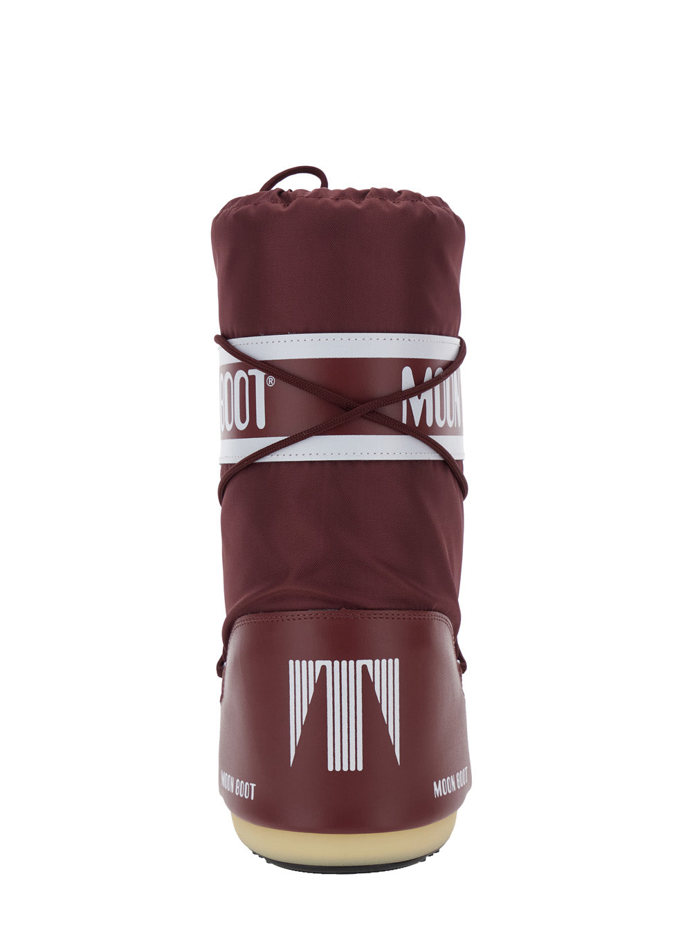 Icon Bordeaux Snow Boots with Maxi Logo Print on the Side in Tech Fabric Woman Polyamide Pvc