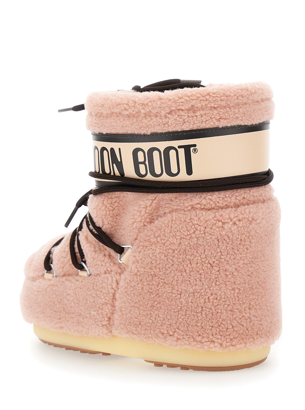 Icon Pink Snow Ankle Boots with Maxi Logo Print on the Side in Fleece Woman Acrilyc Polyester Pvc