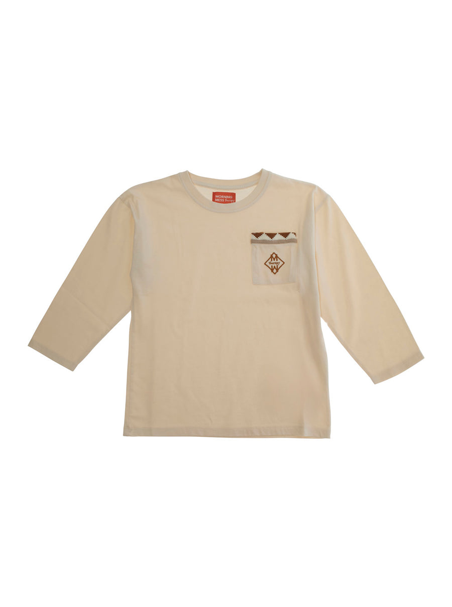 White Crewneck T-Shirt With Long Sleeves Cotton T-shirts