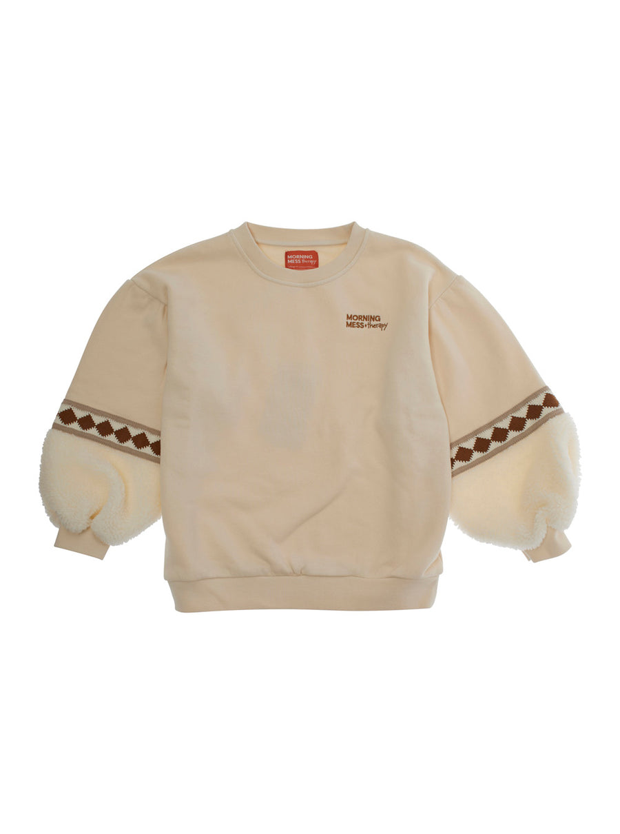White Mati Crewneck Sweatshirt With Embroidery Cotton Hoods & Sweatshirts