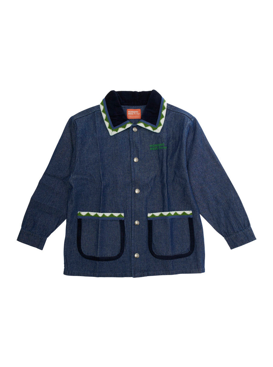 Dora Blue Jacket With Classic Collar Denim Blazers