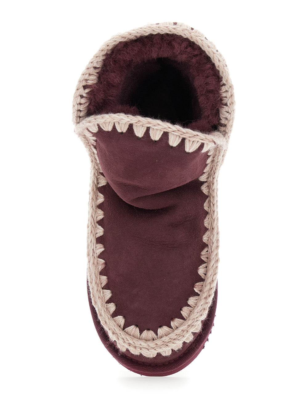 Eskimo Bordeaux Ankle Boots With Crochet Details And Logo Patch On The Rear Suede Woman