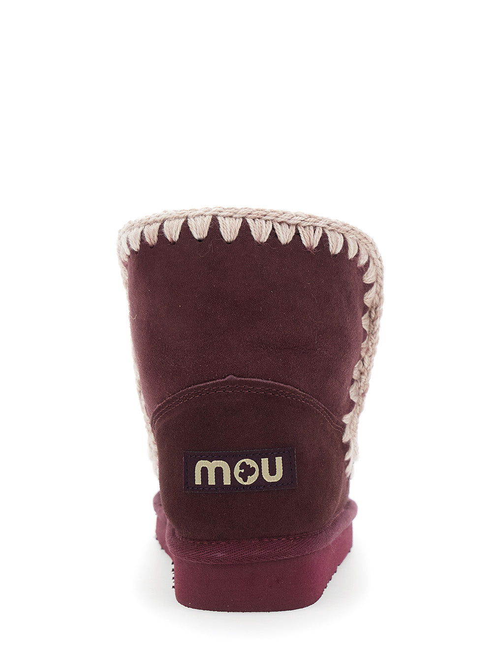 Eskimo Bordeaux Ankle Boots With Crochet Details And Logo Patch On The Rear Suede Woman
