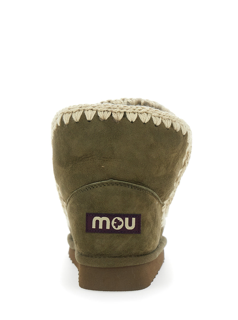 Eskimo Green Ankle Boots With Crochet Details And Logo Patch On The Rear Suede Woman