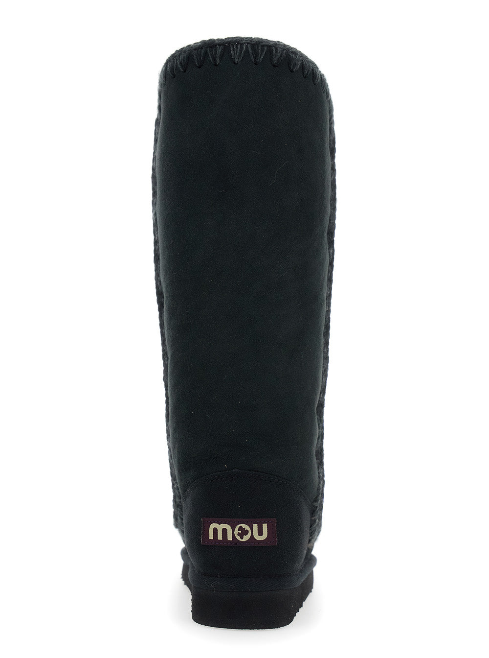Eskimo Black Boots with Braided Effect and Logo Patch on the Rear in Leather Woman Sheep