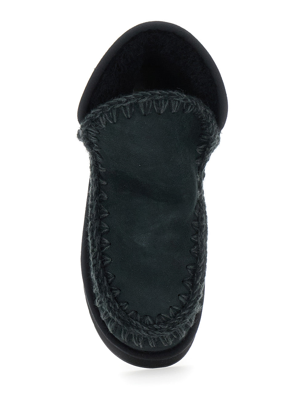 Black Ankle Boots with Braided Detail in Suede Woman Sheep