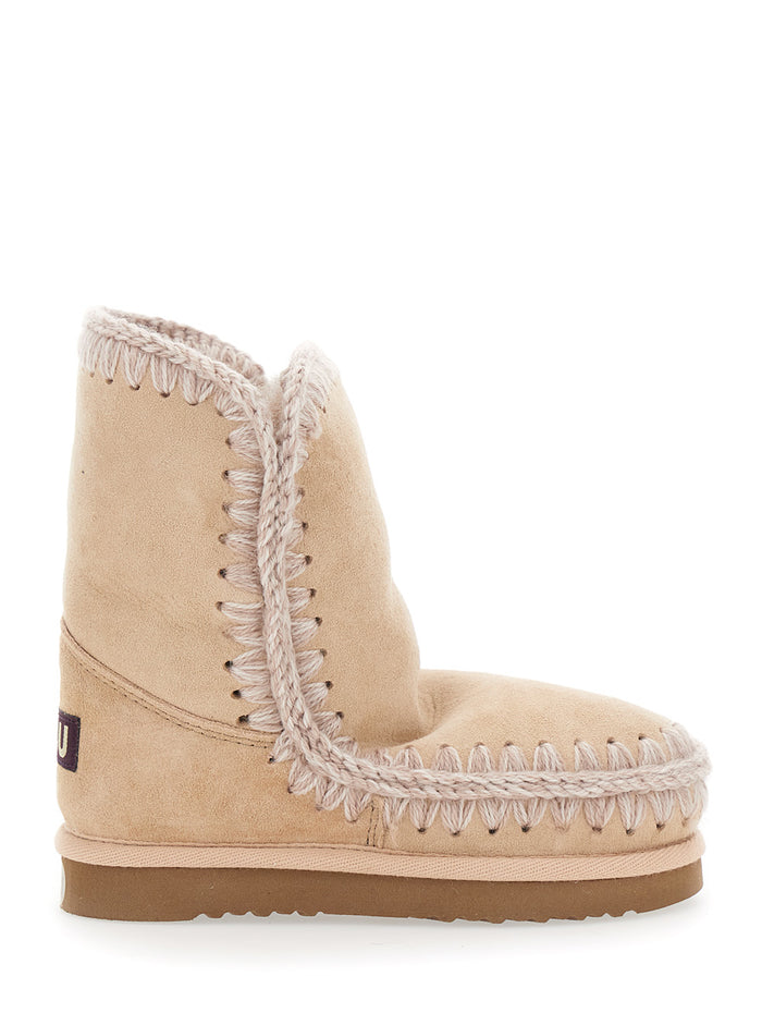 Eskino Pink Ankle Boots in Patent Suede Girl Sheep