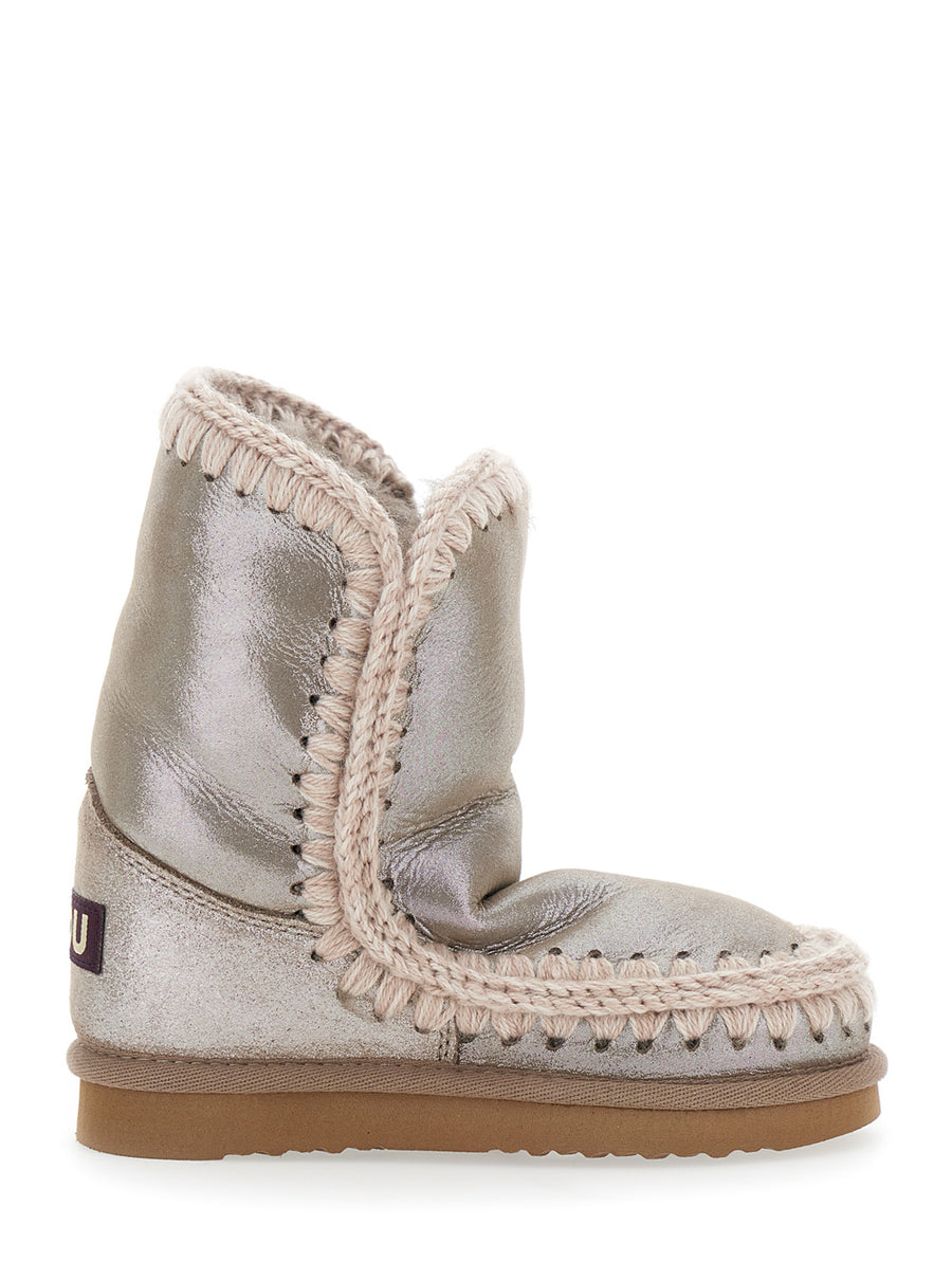 Metallic Ankle Boots Patent Suede Sheep