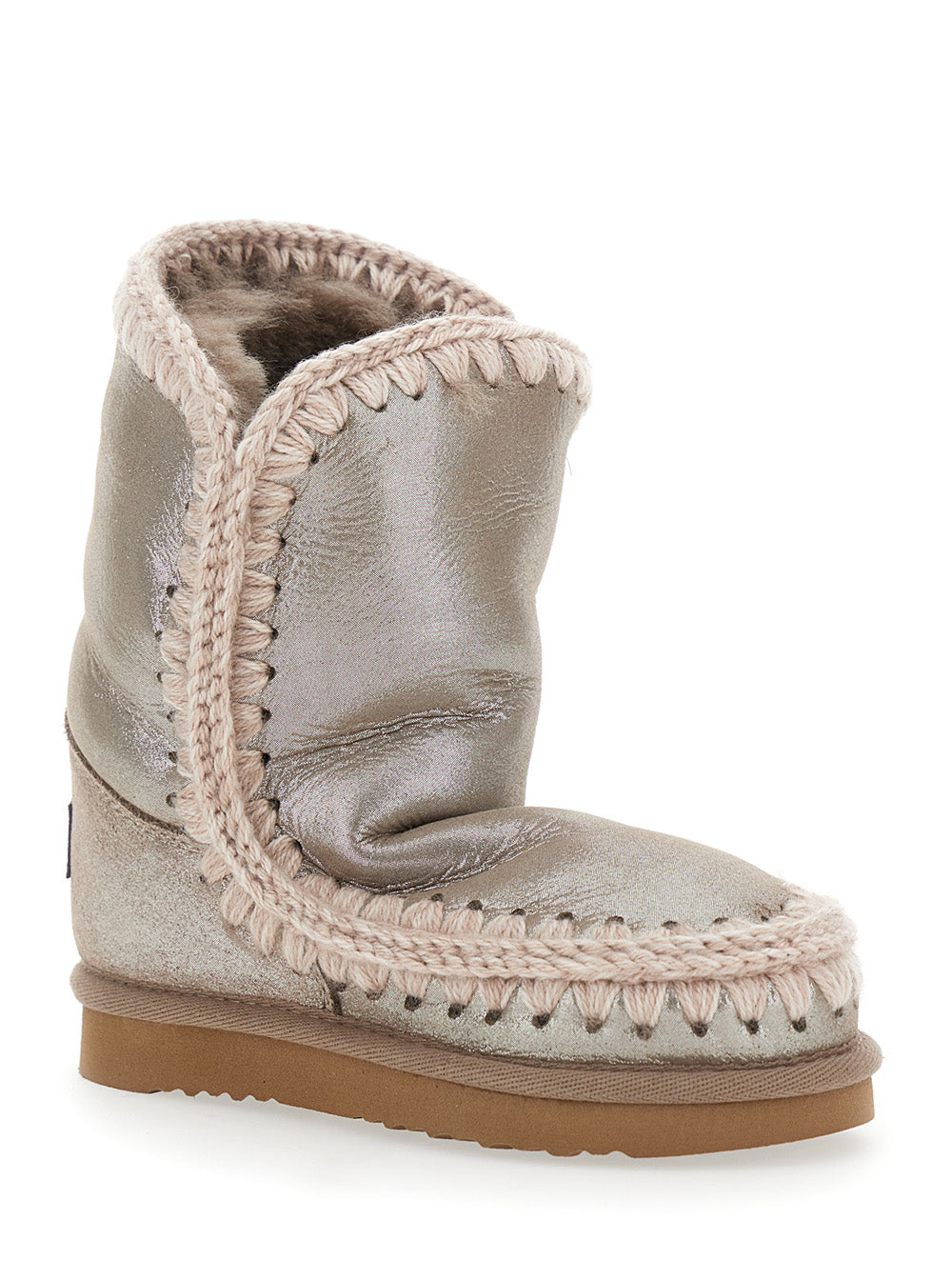 Eskino Metallic Ankle Boots in Patent Suede Girl Sheep