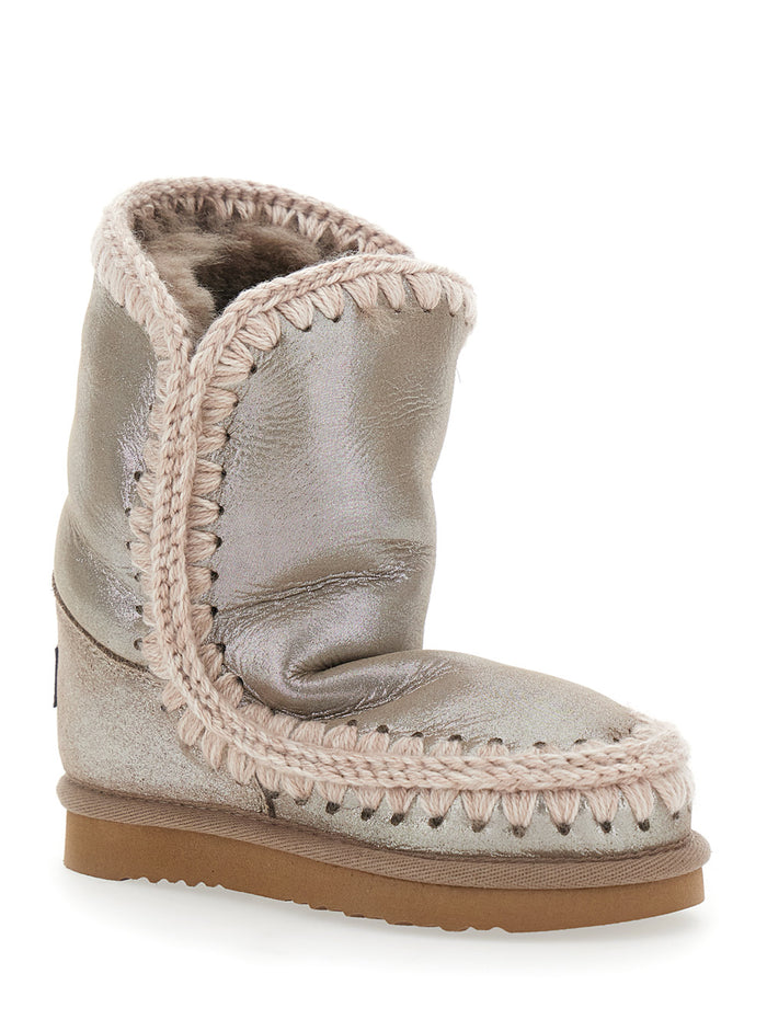Eskino Metallic Ankle Boots in Patent Suede Girl Sheep