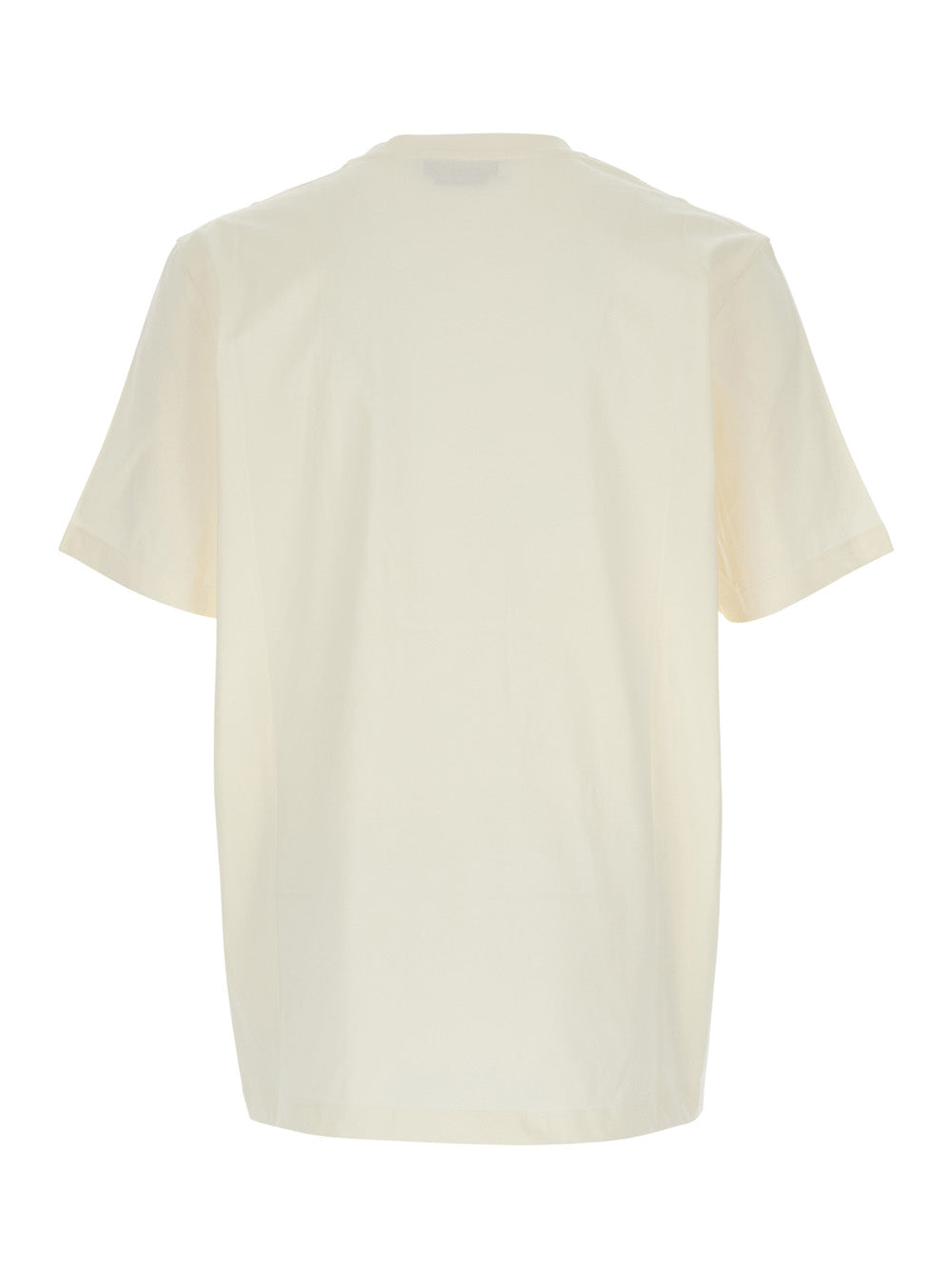 White T-Shirt with Lettering Logo on the Front in Cotton Man Tshirts And Polo Shirts