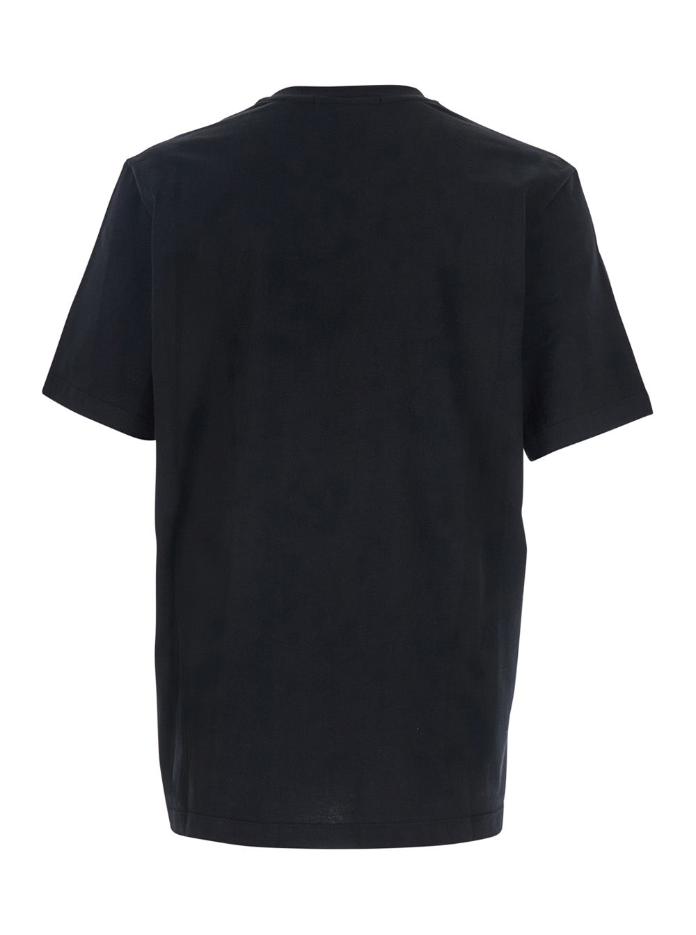 Black T-Shirt with Lettering Logo on the Front in Cotton Man Tshirts And Polo Shirts