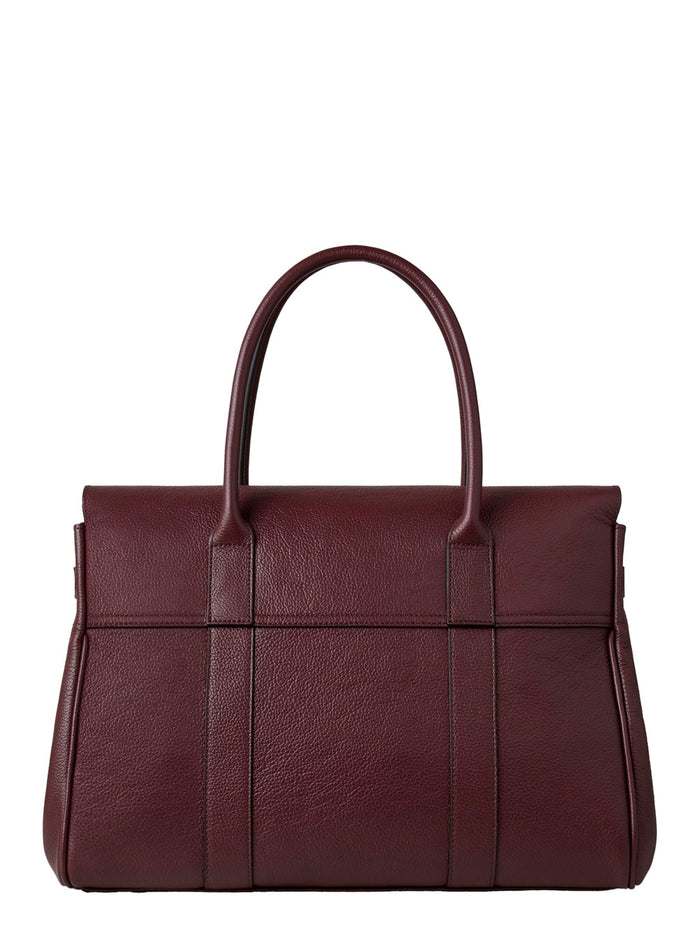 Bayswater Small Bordeaux Shoulder Bag With Twist-Lock Closure Grainy Leather Woman Calf