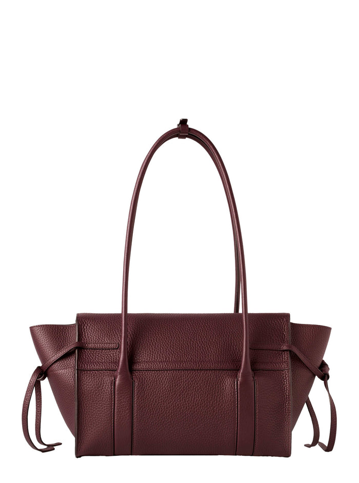 Small Bayswater Bordeaux Shoulder Bag With Laminated Logo Leather Woman Calf