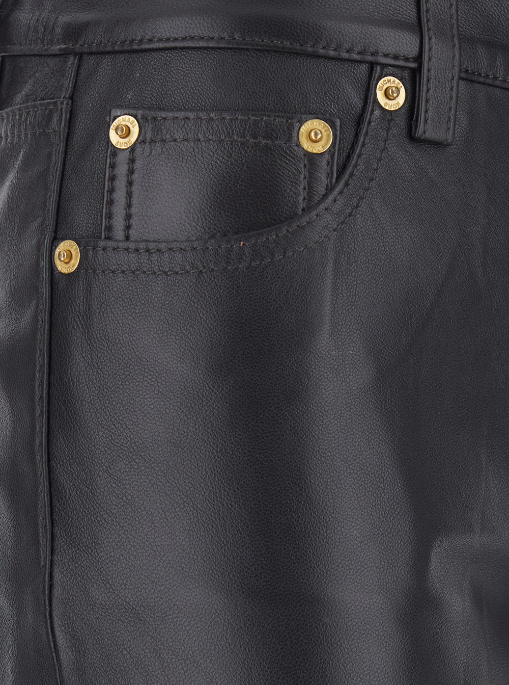 Brown Pants with Belt Loops in Leather Woman Lamb Trousers