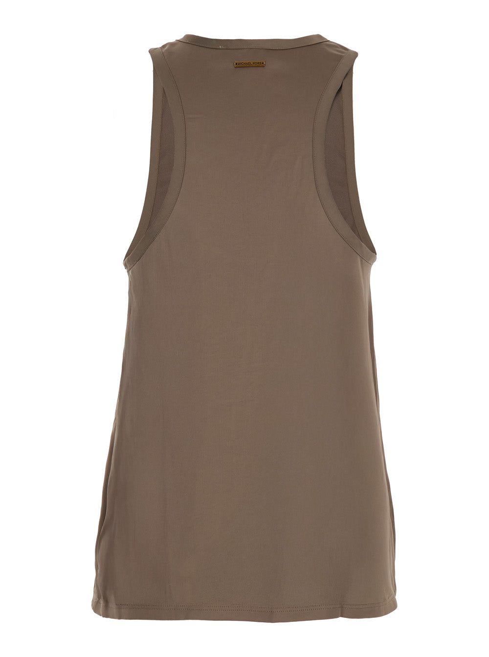Brown Racerback Top in Tech Fabric Woman Recycled Polyester Tops