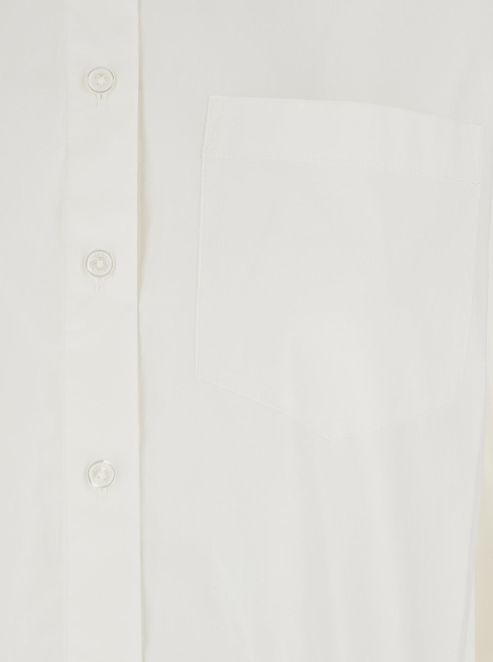 White Shirt with Button Down Collar and Logo Plaque on the Rear in Cotton Stretch Woman Organic Elastane Blouses