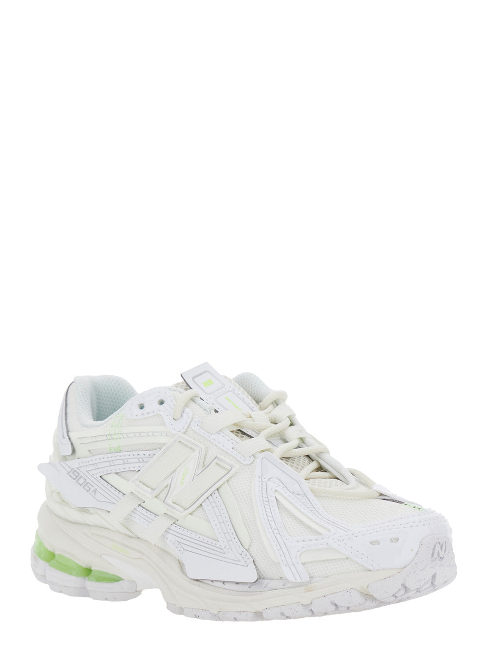 1906R White Sneaker with Mesh Design and Side Logo in Synthetic Fiber Unisex Fabric