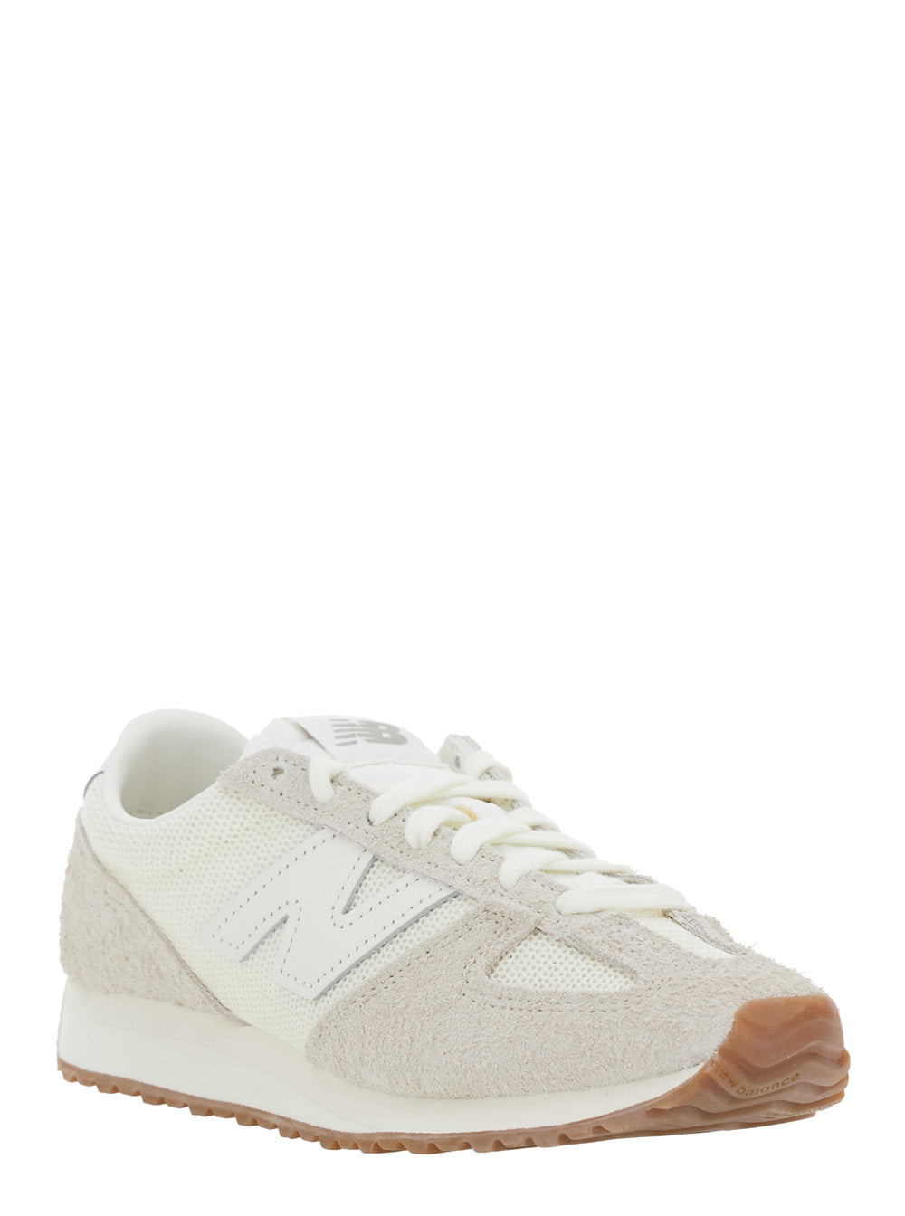 White Low Top Sneakers with Logo Patch in Suede Unisex