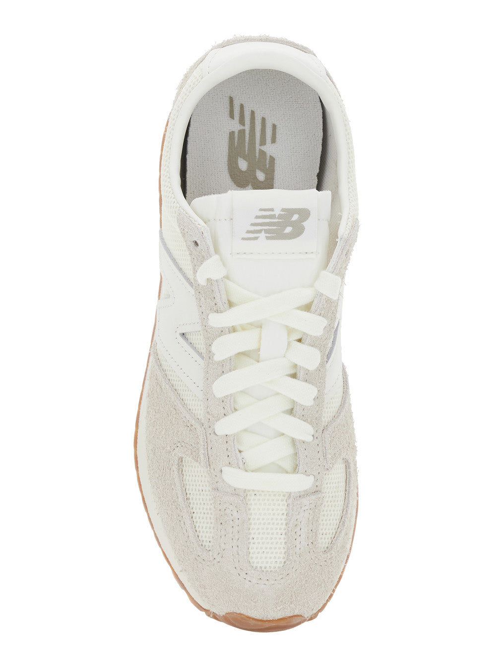 White Low Top Sneakers with Logo Patch in Suede Unisex