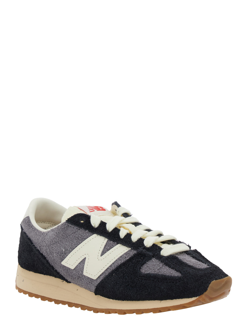 Black Low Top Sneakers With Logo Patch Suede Unisex