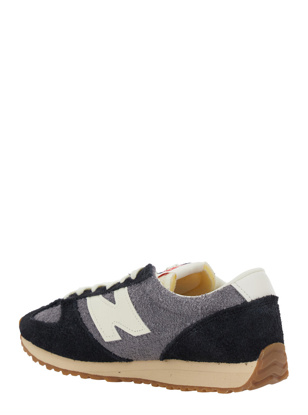 Black Low Top Sneakers With Logo Patch Suede Unisex