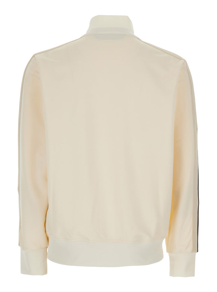 Classic Logo White Sweatshirt With Printed On The Front Tech Fabric Man Polyester Sweatshirts