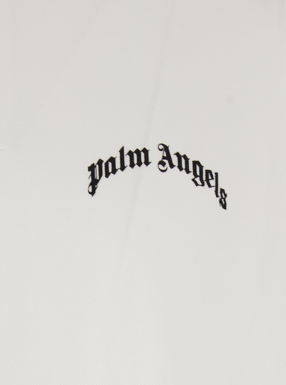 White Polo Shirt with Logo Lettering on Front and Rear in Cotton Piquet Man Tshirts